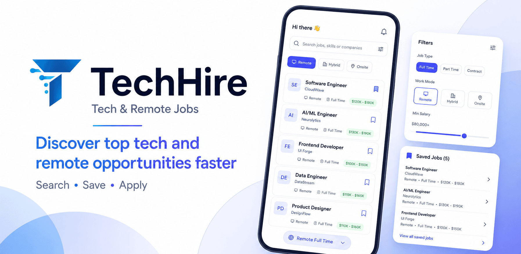 TechHire — discover top tech and remote opportunities faster. Search, save, apply.